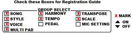 Registration Memory Checkbox Settings